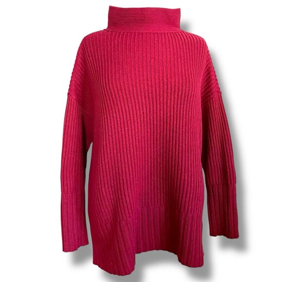 Eileen Fisher Womens Sweater Sz Small Red Organic Cotton Cashmere Minimalist - Picture 7 of 11
